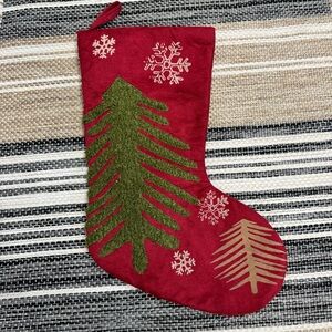 Dan Dee‎ Collector’s Choice Holiday Christmas Stocking Red Green Trees Snowflake